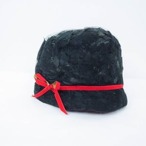 Vintage Haya Rochel Cloche Hat Feathers Mesh